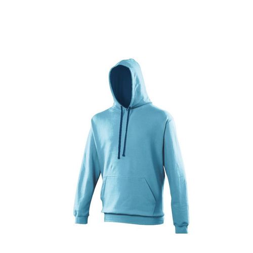 Sweat À Capuche Contrastée Unisexe - Jh003 - Bleu Clair Et Bleu Marine