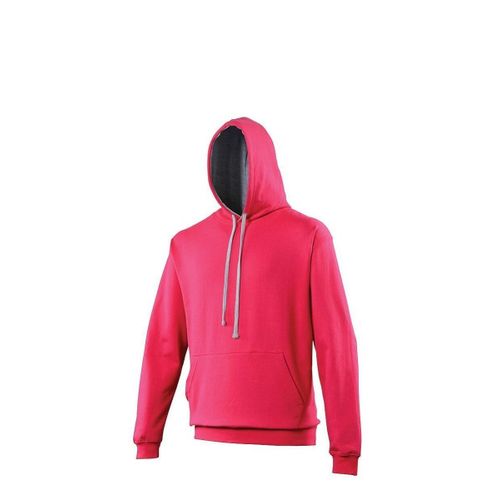 Sweat ? Capuche Contrast?E Unisexe - Jh003 - Rose Fonc? Et Gris Clair