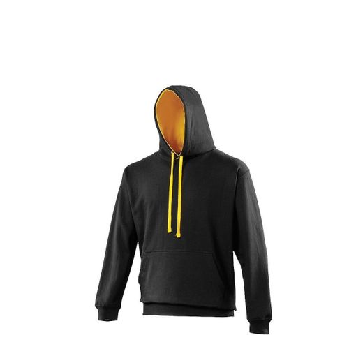 Sweat À Capuche Contrastée Unisexe - Jh003 - Noir Et Jaune Gold