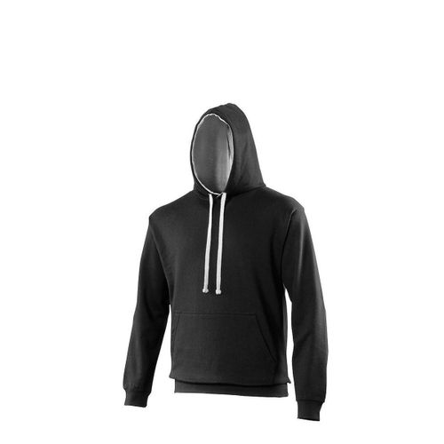 Sweat À Capuche Contrastée Unisexe - Jh003 - Noir Et Gris Clair