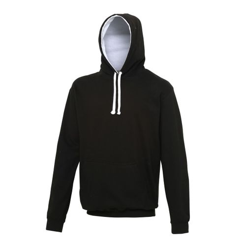 Sweat À Capuche Contrastée Unisexe - Jh003 - Noir Et Blanc