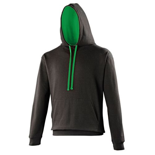 Sweat ? Capuche Contrast?E Unisexe - Jh003 - Noir Et Vert Kelly