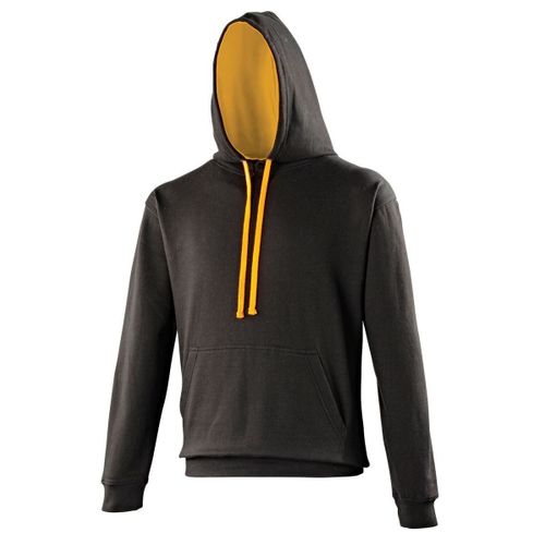 Sweat ? Capuche Contrast?E Unisexe - Jh003 - Noir Et Orange Clair