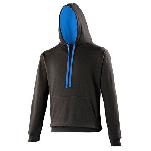 Sweat ? Capuche Contrast?E Unisexe - Jh003 - Noir Et Bleu Saphir