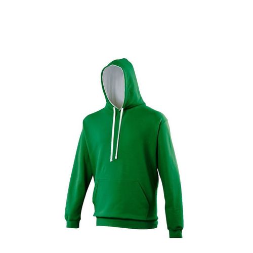 Sweat À Capuche Contrastée Unisexe - Jh003 - Vert Kelly Et Blanc
