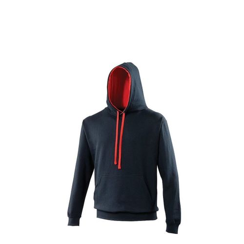 Sweat À Capuche Contrastée Unisexe - Jh003 - Bleu Marine Et Rouge