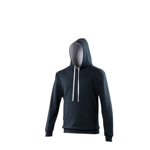 Sweat À Capuche Contrastée Unisexe - Jh003 - Bleu Marine Et Gris