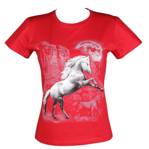 T-Shirt Femme Manches Courtes - Cheval Blanc 10387 - Rouge