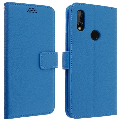 Housse Xiaomi Redmi 7 Etui Folio Coque Soft Touch Support Vidéo Bleu