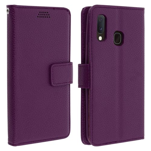 Housse Samsung Galaxy A20e Etui Folio Soft Touch Support Vidéo Violet