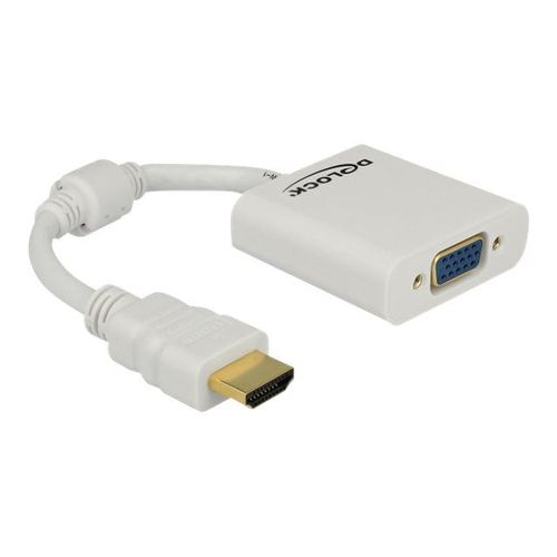Delock Adapter HDMI-A male > VGA female - Adaptateur vidéo - HDMI mâle pour HD-15 (VGA) femelle - blanc