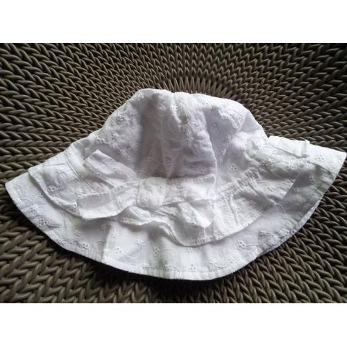 Chapeau De Soleil À Volants Blanc 100 % Coton 24-36 Mois Primark Baby