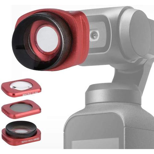 3 Pcs Cam¿¿ra CR Grand Angle + 12.5X Macro + Kit Filtre Filtre Objectif CPL pour DJI OSMO Pocket Cam¿¿ra Gimbal