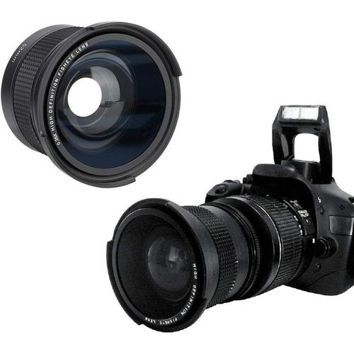 Objectif Fisheye de 52 mm, Objectif de cam¿¿ra Grand-Angulaire Universel 0.35X avec Capuchons pour Canon/pour Nikon/pour Sony/pour Minolta/pour Olympus/pour appareils Photo num¿¿riques Pentax