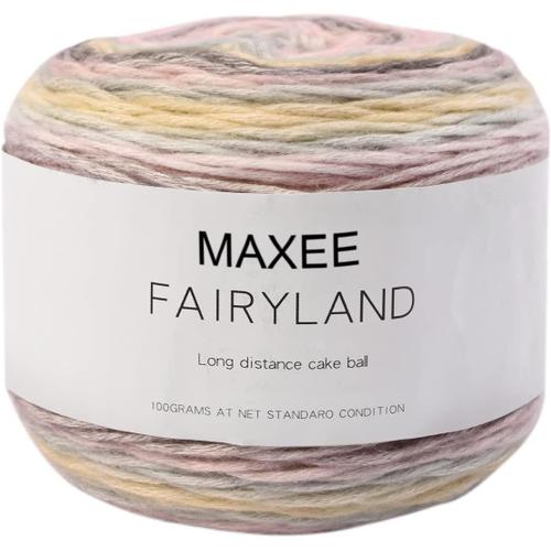 Fil d¿¿grad¿¿ de couleur - 100 g - 250 m - Rayures arc-en-ciel - Fil ¿¿ crochet - En coton - Pour pulls, chapeaux, chapeaux, ¿¿charpes, couvertures, caf¿¿