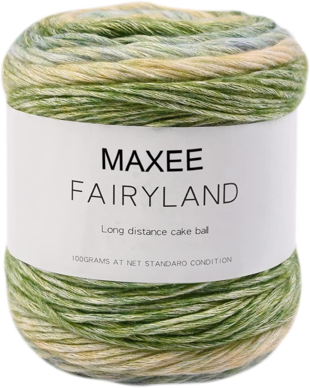 Fil d¿¿grad¿¿ de couleur - 100 g - 250 m - Rayures arc-en-ciel - Fil ¿¿ crochet - En coton - Pour pulls, chapeaux, chapeaux, ¿¿charpes, couvertures - Vert 2