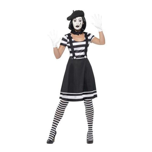Déguisement De Mime Blanc Et Noir Pour Femme (Taille M)