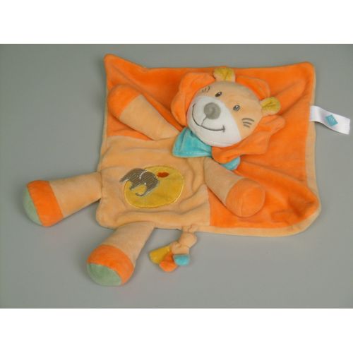 Doudou Lion Orange Jaune Bleu Éléphant Tex Baby