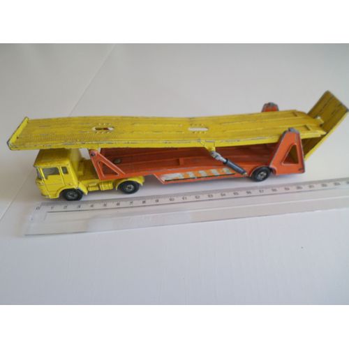 Semi Remorque Porte Voitures Jaune-Matchbox