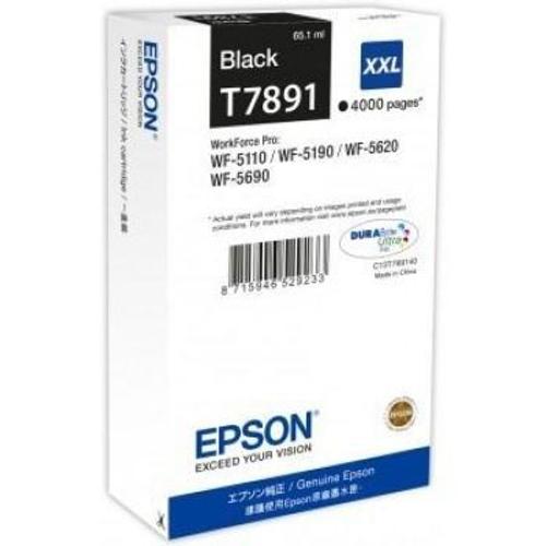 Epson T7891 Noir cartouche d'encre; Epson T7891, Noir, Epson, WorkForce Pro: WF-5110/WF-5190/WF-5620/WF-5690, C13T789140, Jet d'encre, Rendement extra (super) élevé