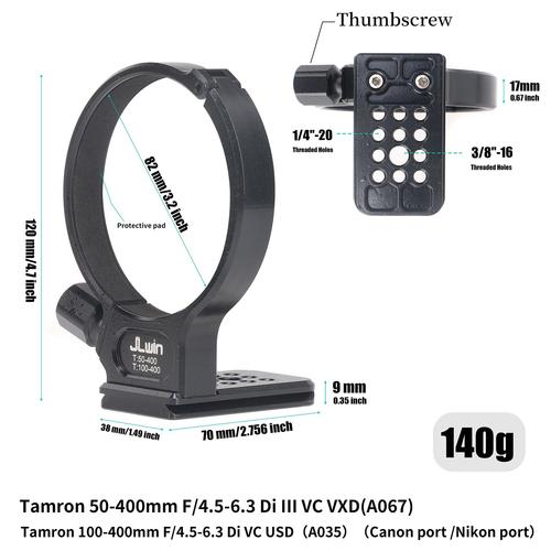 Anneau de trépied d'objectif d'appareil photo en alliage d'aluminium Tamron 50-400mm objectif à monture E objectif à monture Nikon IL 100-400mm