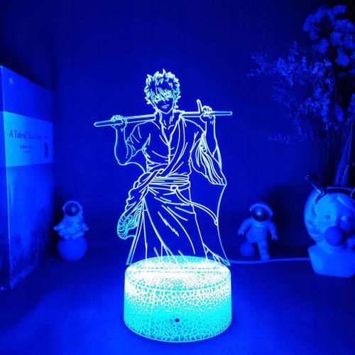 Lampe Wifi 3d Adaptée À La Statue Gintama Katana Samurai, Lampe De Chevet, Veilleuse Af1077