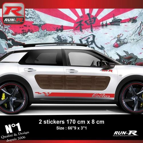 Sticker Bas De Caisse 00ejr Pour Citroen Cactus - Rouge - Adnauto