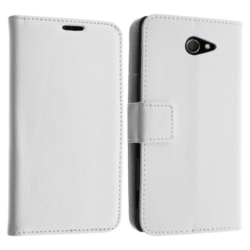 Etui Clapet Portefeuille Sony Xperia M2 - Housse Blanc