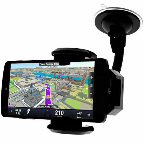 Support Voiture Smartphone Pare-Brise Bras Flexible Orientable 360° - Noir