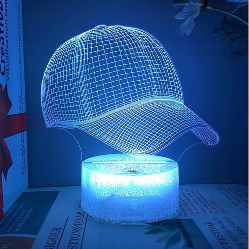 Convient Pour 3d Led Nuit Casquette De Baseball Lampe Lumineuse Lampe De Chevet Veilleuse Af2456