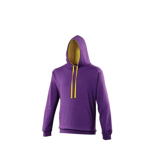 Sweat À Capuche Contrastée Unisexe - Jh003 - Violet Et Jaune