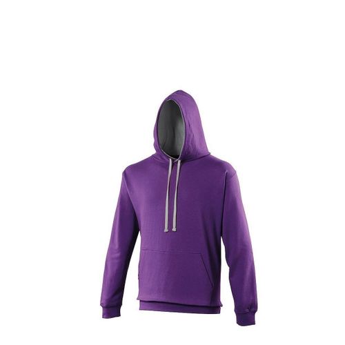Sweat À Capuche Contrastée Unisexe - Jh003 - Violet Et Gris