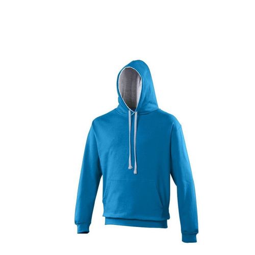 Sweat À Capuche Contrastée Unisexe - Jh003 - Bleu Roi Et Gris