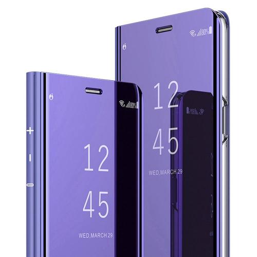 Etui Coque Samsung Galaxy A70 Clear View Etui À Rabat Antichoc Coque Miroir Smart Stand Etui Housse Pour Samsung Galaxy A70 Violet