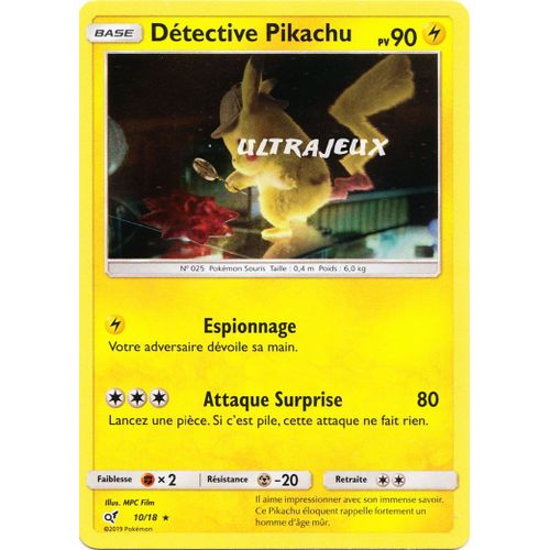 Pokémon - 10/18 - Détective Pikachu - Detective Pikachu - Holo Rare