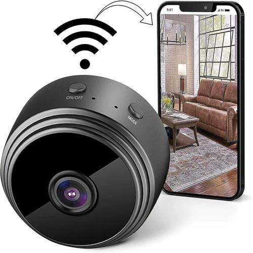 Mini caméra d'intérieur sans fil, caméra de surveillance intelligente WiFi avec vision nocturne HD 1080p, batterie intégrée pour la sécurité à domicile Micro Cam