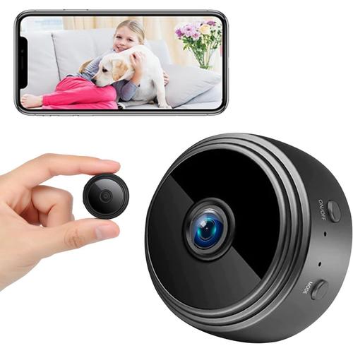 Mini caméra espion sans fil 1080p Full HD avec audio et vidéo, avec vision nocturne détection de mouvement, petite caméra de surveillance portable pour bébé pour la maison, l'intérieur et l'extérieur