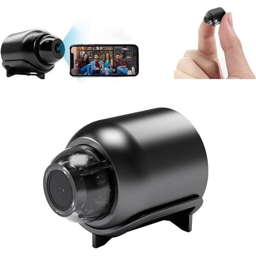 Mini caméra WiFi 1080P HD vision nocturne incluse, détection de mouvement, surveillance à distance 160° grand angle micro bébé moniteur pour la maison, bureau, magasin, entrepôt (1 pièce)