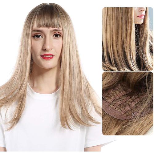 Gradient Light Blonde Wig Femmes Lady Cosplay Party Perruques Synthétiques élégantes