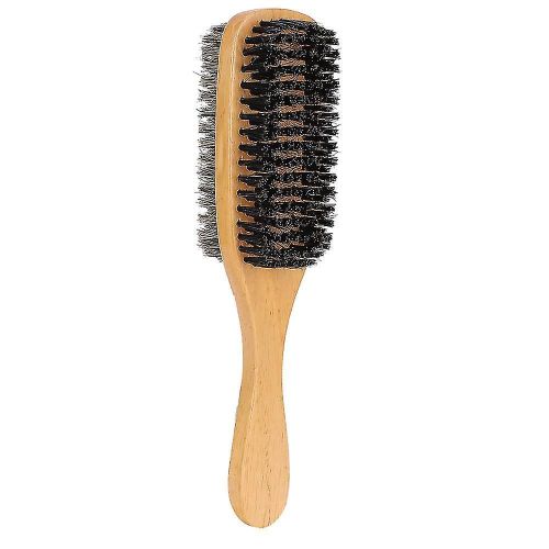 Brosse À Barbe Double Face Avec Manche En Bois, Pour Couper Et Modeler Les Poils Du Visage