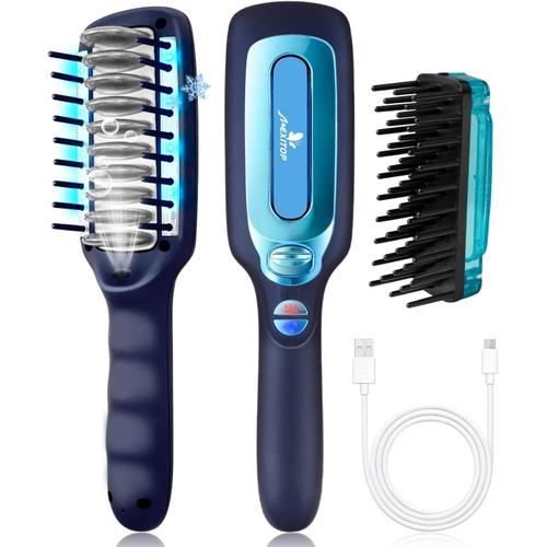 Brosse À Cheveux Avec Système De Conditionnement Ice Hair Care, Brosse Ionique Réduisant Chignons,Hydratation Verrouillée, Technologie De Croissance Des Cheveux,Traitement Des Cheveux Secs Et Abîmés 