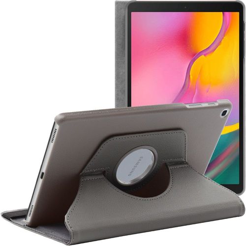 Ebeststar - Coque Samsung Galaxy Tab A 10.1 2019 T515 Housse Protection Pu Cuir Support Rotatif 360, Gris [Dimensions Precises Tablette : 245 X 149 X 7.5mm, Écran 10.1'']