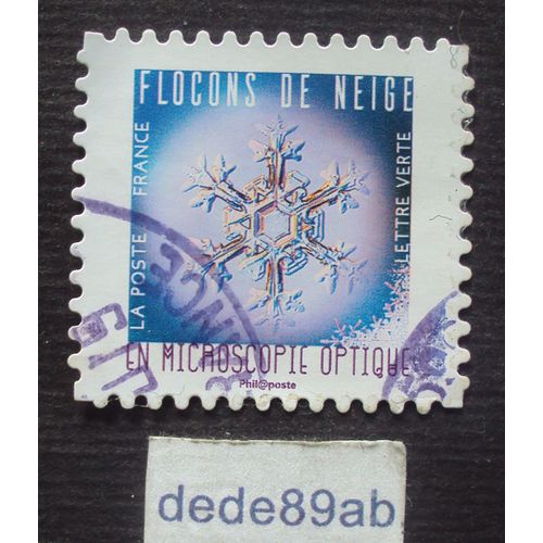 France.. Flocons De Neige En Microscopie Optique . N°10 . Oblitération Manuel Used Stamp .