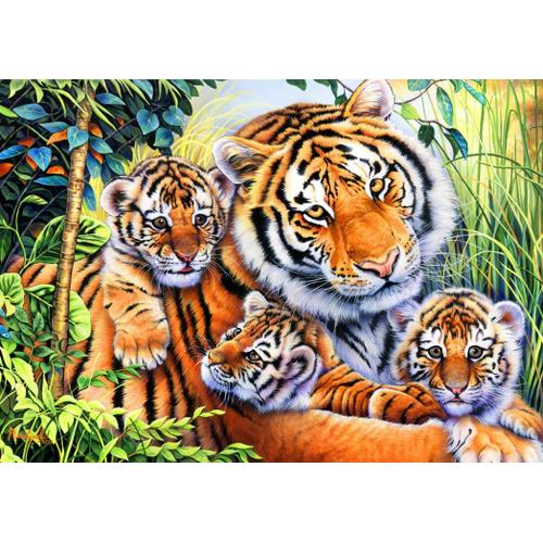 Puzzle adulte tigre et bebes tigres dans la foret - 1000 pieces - animaux  sauvages - educa - Puzzle - Achat & prix