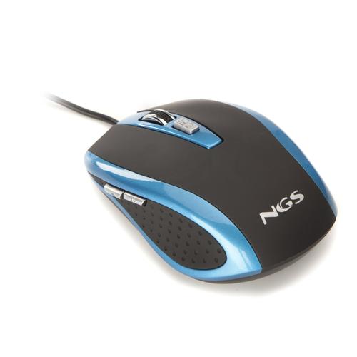 NGS Blue Tick - Souris - pour droitiers - optique - 6 boutons - filaire - USB - bleu