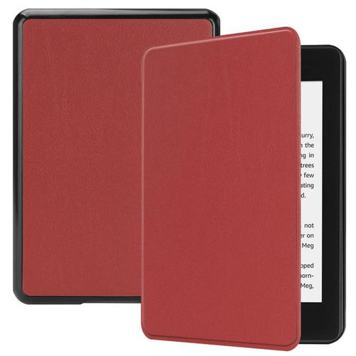 Amazon Kindle Paperwhite 4 Coque, Saturcase Pu Cuir Flip Folio Ultra Mince Poids Léger Housse Étui Coque Avec Fonction Veille / Réveil Automatique Pour Amazon Kindle Paperwhite 4 2018 (Claret)