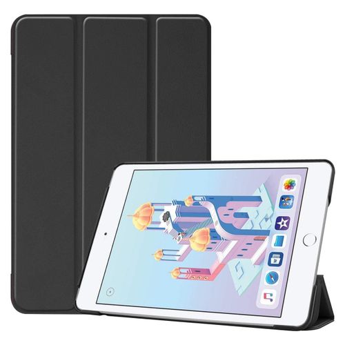 Apple Ipad Mini 5 (2019) Coque, Saturcase Pu Cuir Flip Pliable Folio Stand Protecteur Tablette Housse Étui Coque Avec Fonction Veille / Réveil Automatique Pour Apple Ipad Mini 5 (2019) (Noir)