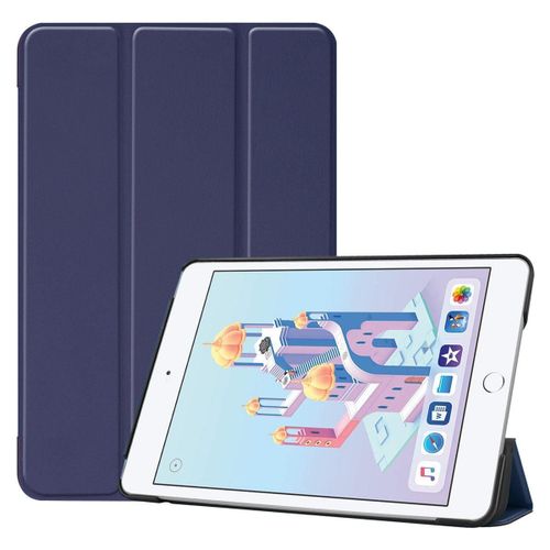 Apple Ipad Mini 5 (2019) Coque, Saturcase Pu Cuir Flip Pliable Folio Stand Protecteur Tablette Housse Étui Coque Avec Fonction Veille / Réveil Automatique Pour Apple Ipad Mini 5 (2019) (Bleu Foncé)