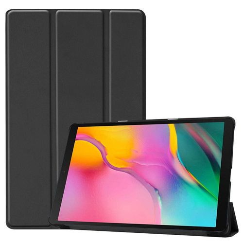 Samsung Galaxy Tab A 10.1 (2019) Coque, Saturcase Pu Cuir Flip Pliable Folio Stand Protecteur Tablette Housse Étui Coque Pour Samsung Galaxy Tab A 10.1 (2019) Sm-T510 T515 (Noir)