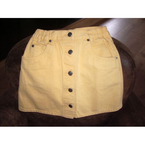 Jupe Jaune Façon Jean À Boutons Taille 10 Ans